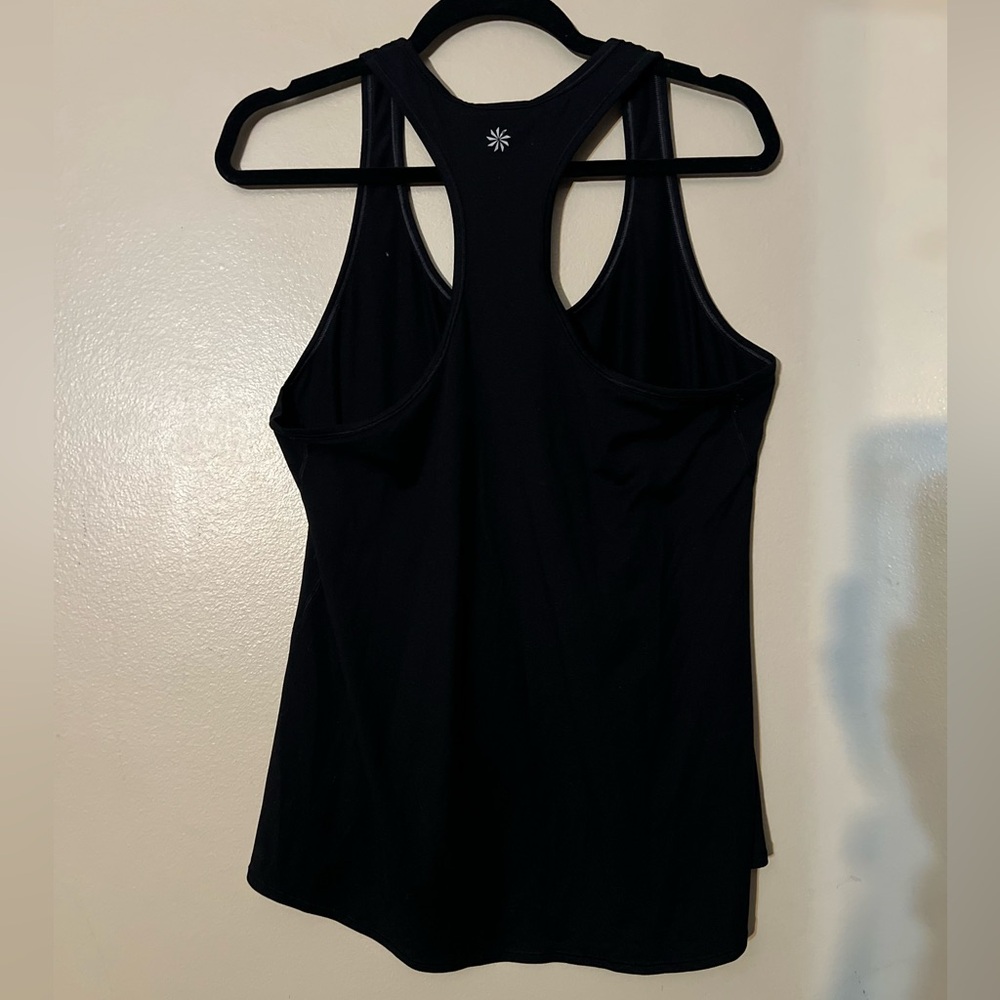 Athleta Black Racerback Tank Top Size Large EUC - Picture 2 of 2